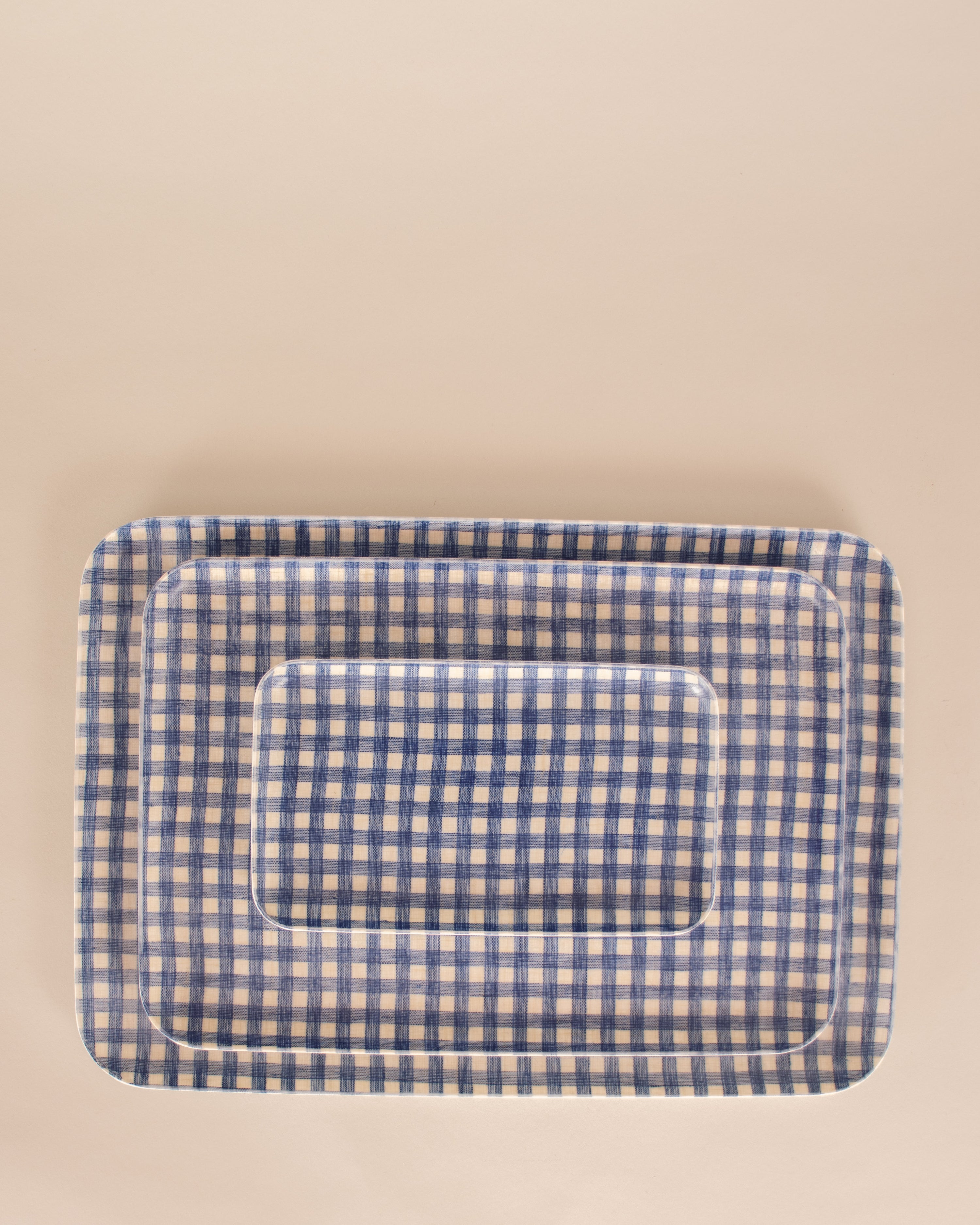 Gingham Linen Coated Tray - GOOD FRIEND