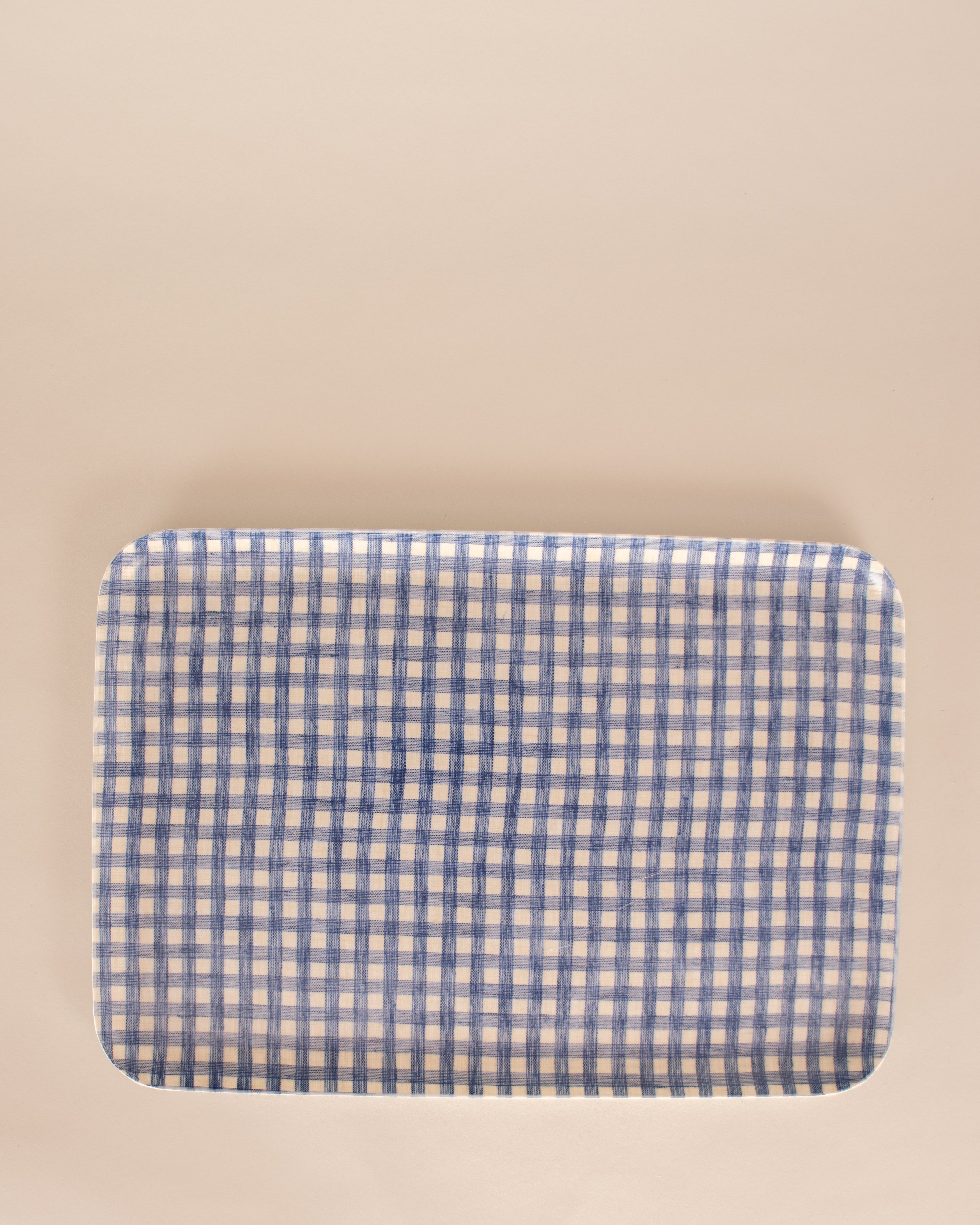 Gingham Linen Coated Tray - GOOD FRIEND