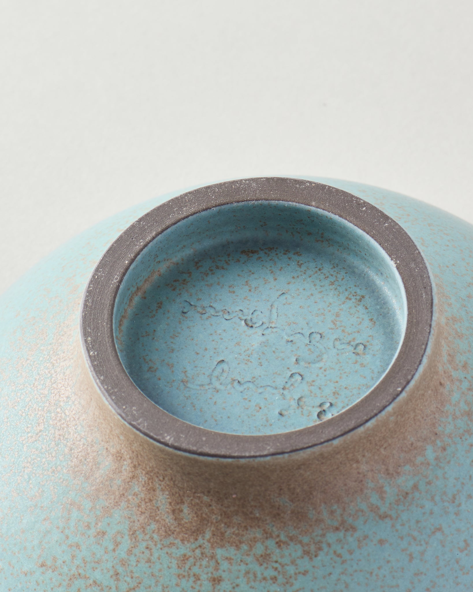 Blue-Brown Footed Bowl - GOOD FRIEND