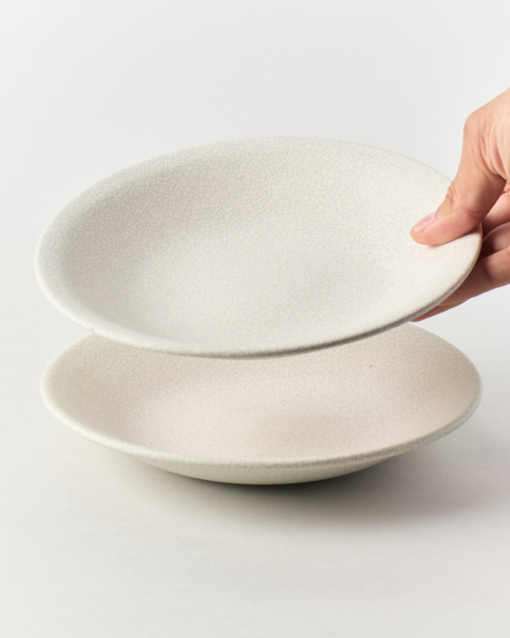 White Crazing Bowls - GOOD FRIEND