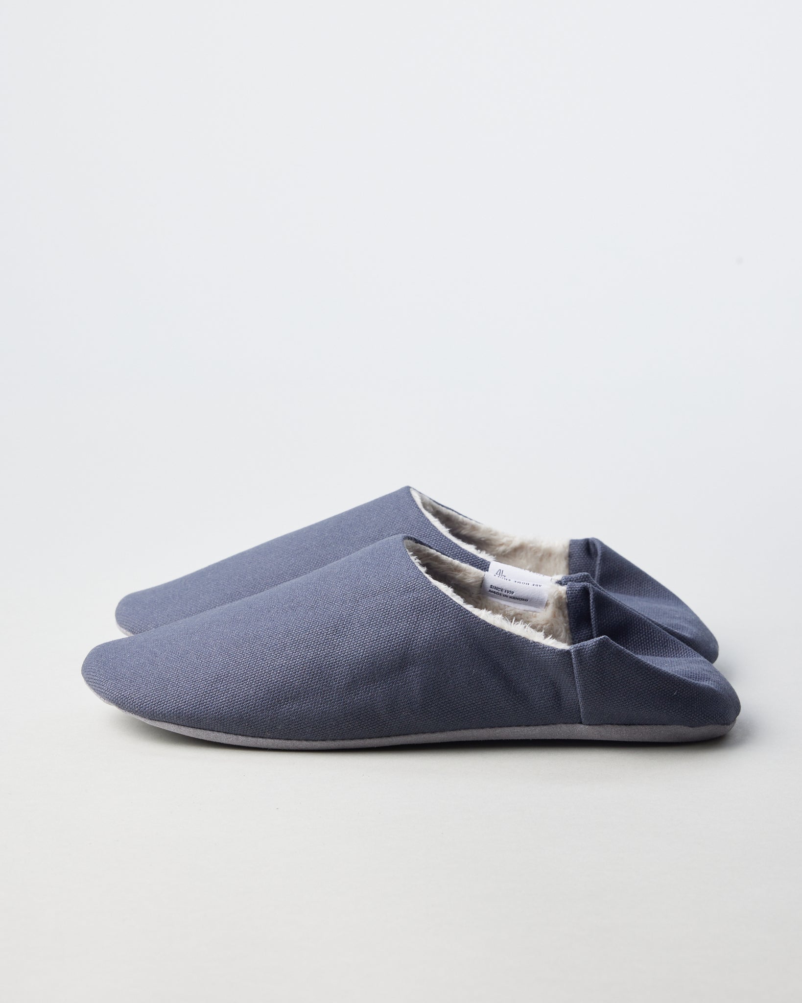 ABE Wool-Lined Canvas Home Shoes in Deep Grey - GOOD FRIEND