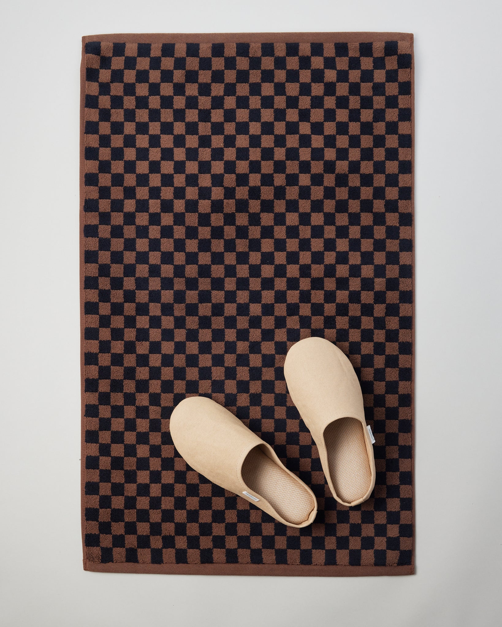 Brown and Black Checkered Bath Mat - GOOD FRIEND