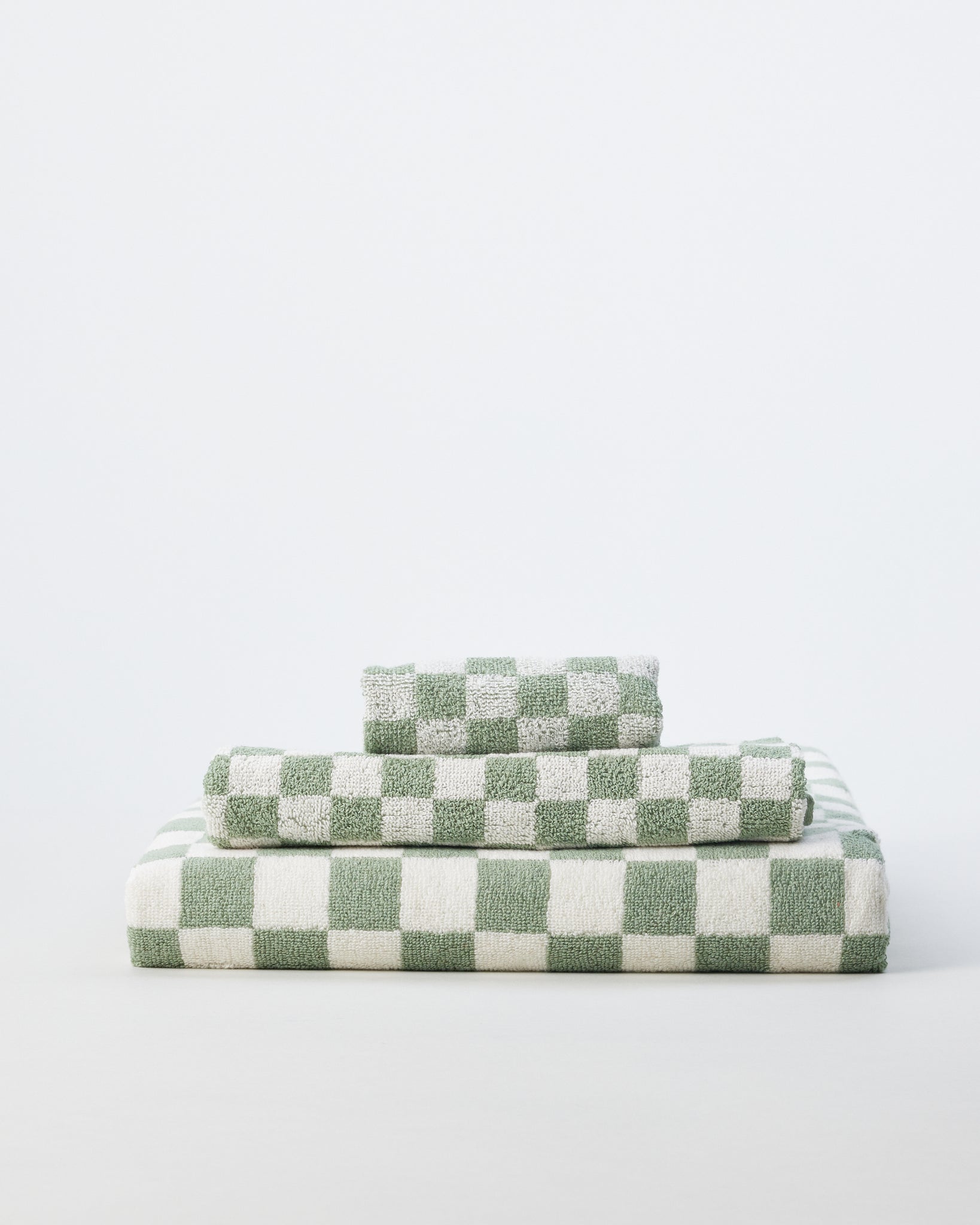 Green and White Checkered Towels - GOOD FRIEND