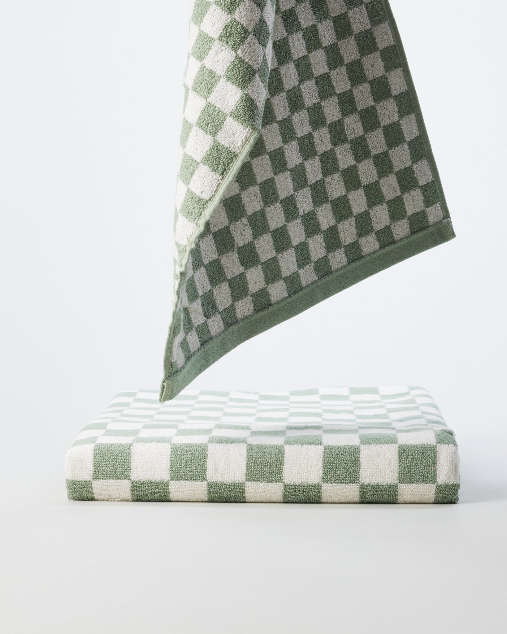 Green and White Checkered Towels - GOOD FRIEND