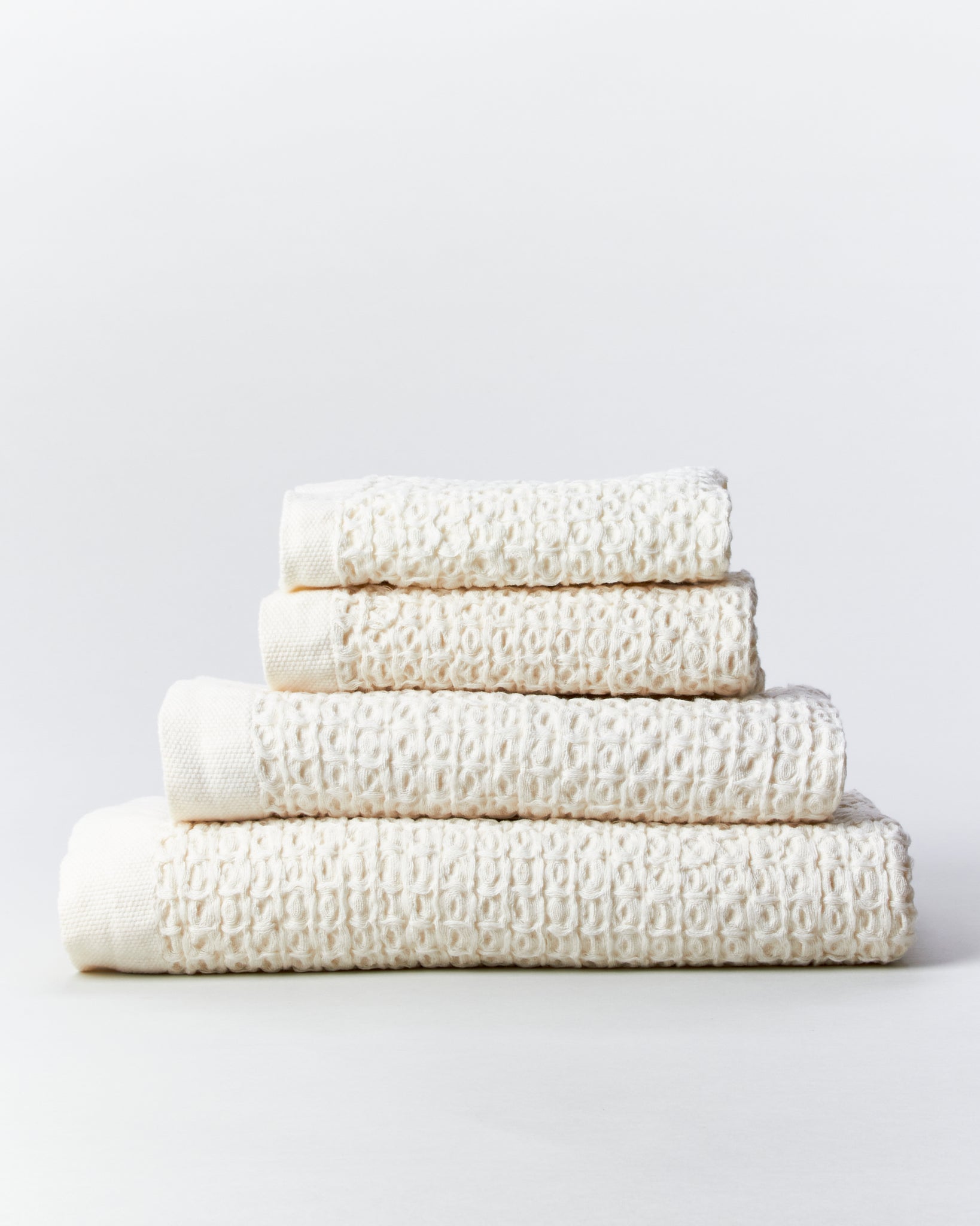 Ivory Lattice Linen Japanese Towels - GOOD FRIEND