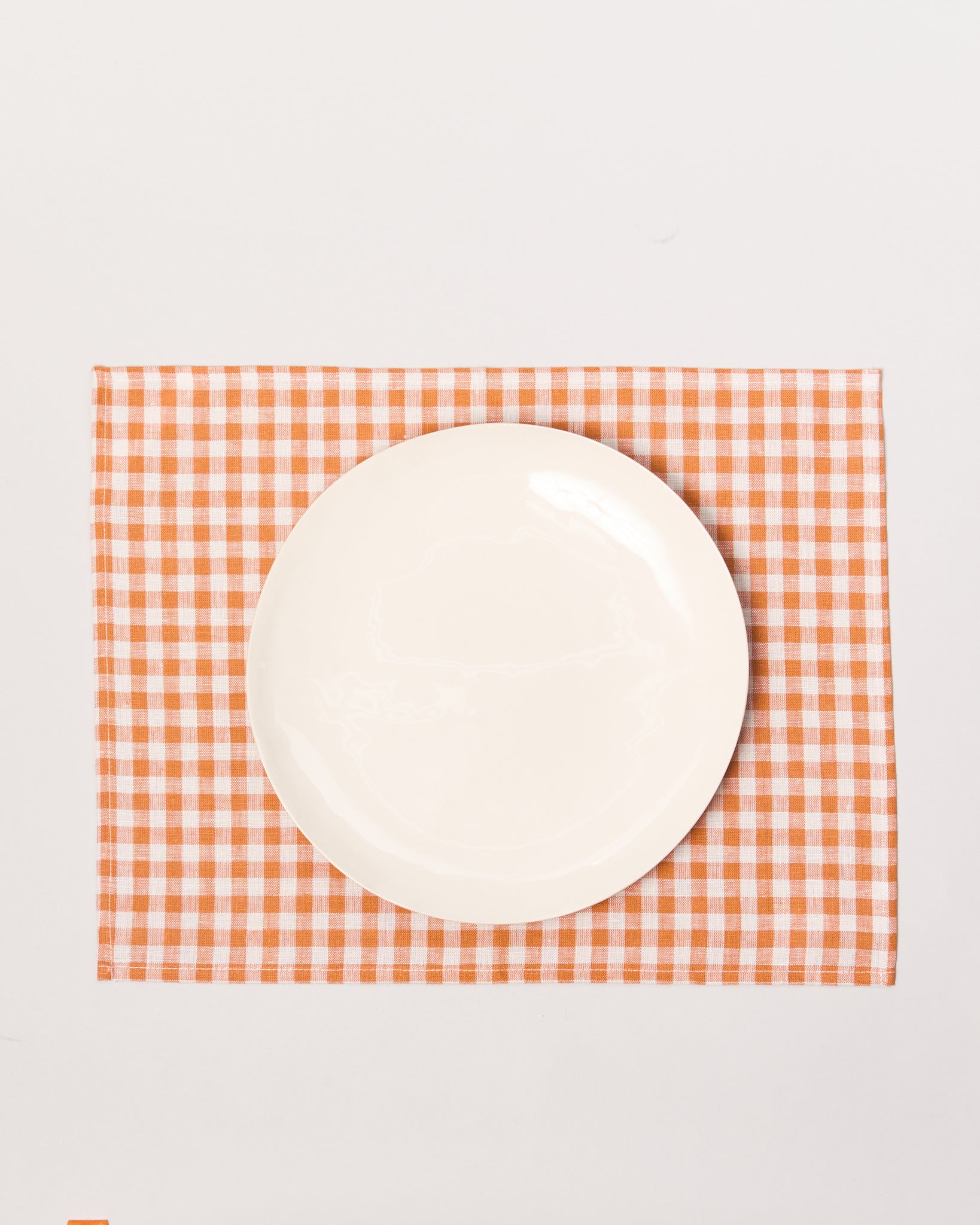 Linen Placemats in Ochre Check, Set of 4 - GOOD FRIEND