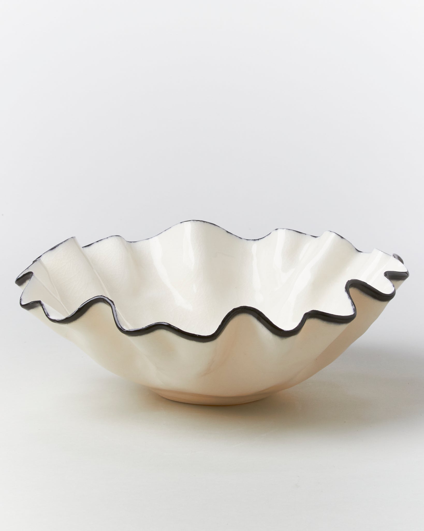 Black Rim Ruffle Bowl - GOOD FRIEND